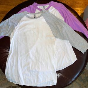 Two American Apparel basic baseball tee package